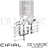 Cifial 31407MW X Brookhaven Cross 4 Hole Deck Bath Mixer Dimension